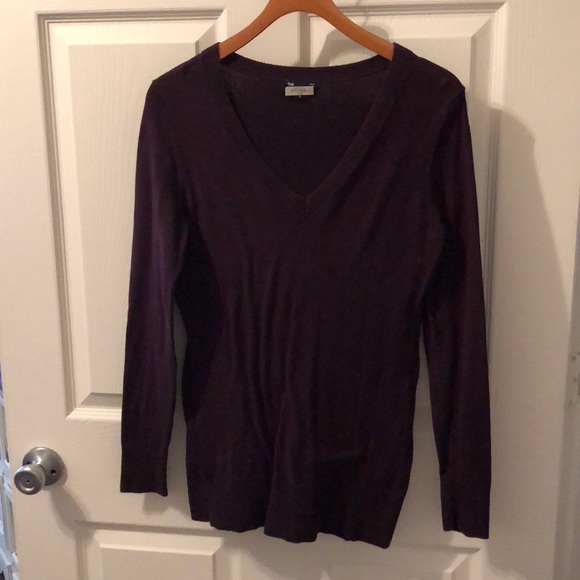 Eggplant V neck sweater - Picture 1 of 1